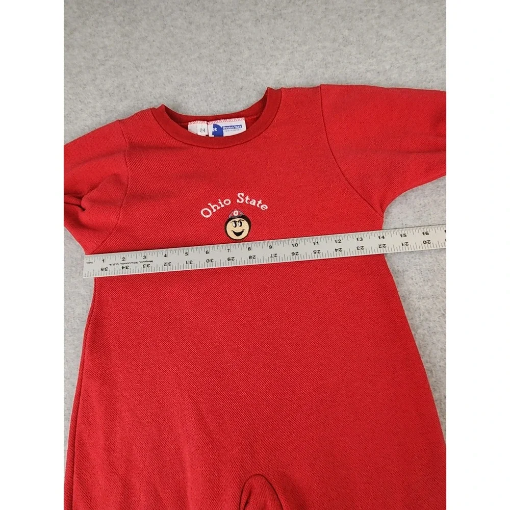 Vintage Ohio State Buckeyes One Piece Toddler Zip Suit Romper Football 24 Months